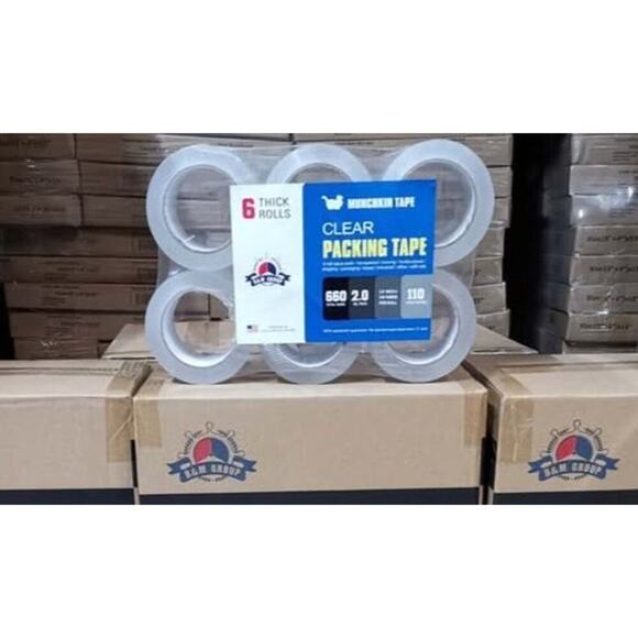 BRAND NEW - 6 PACK - Clear Tape - 1.89"x110yds - 330 feet - 2Mil - Picture 1 of 1